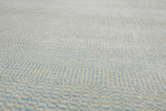 Knotted Rug Blue White Hand Knotted Multi Size Wool and Silk Grass Modern Rugs