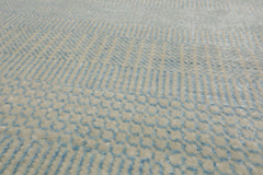 Knotted Rug Blue White Hand Knotted Multi Size Wool and Silk Grass Modern Rugs