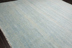 Multi Size Ivory Aqua Color Hand Knotted Wool & Silk Modern Oriental Rug