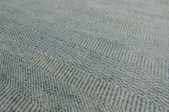 Multi Size Ivory Aqua Color Hand Knotted Wool & Silk Modern Oriental Rug