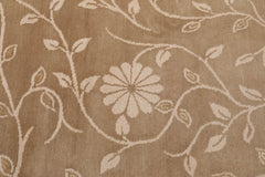 8x10 Tone on Tone Beige, , Color Hand Knotted 100% Wool Transitional Oriental Rug