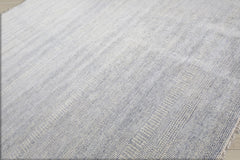 Multi Size Ivory Blue Color Hand Knotted Wool & Silk Modern Oriental Rug