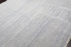 Multi Size Ivory Blue Color Hand Knotted Wool & Silk Modern Oriental Rug