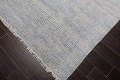 Multi Size Ivory Blue Color Hand Knotted Wool & Silk Modern Oriental Rug