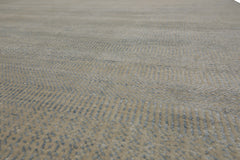 Knotted Rug Beige Gray Hand Knotted Multi Size Wool and Silk Grass Modern Rugs