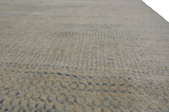 Knotted Rug Beige Gray Hand Knotted Multi Size Wool and Silk Grass Modern Rugs