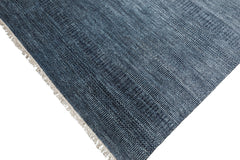 Knotted Rug Blue Gray Hand Knotted Multi Size Wool and Silk Grass Modern Rugs