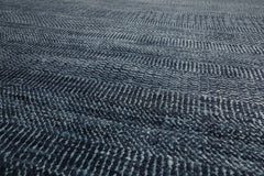 Knotted Rug Blue Gray Hand Knotted Multi Size Wool and Silk Grass Modern Rugs
