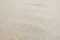 Knotted Rug Beige Gray Hand Knotted Multi Size Wool and Silk Grass Modern Rugs