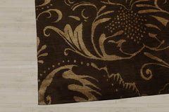 8x10 Olive, Gold, Color Hand Knotted Wool & Silk Transitional Oriental Rug