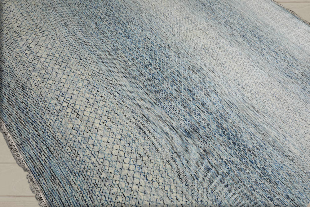 9x12 Beige, Gray, Blue Color Hand Knotted 100% Wool Modern Oriental Rug