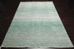 9x12 Green, Beige, Gray Color Hand Knotted 100% Wool Modern Oriental Rug