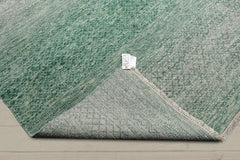 9x12 Green, Beige, Gray Color Hand Knotted 100% Wool Modern Oriental Rug