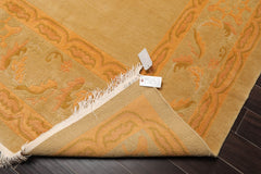 9x12 Beige, Peach, Gold Color Hand Knotted 100% Wool Traditional Oriental Rug