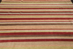 8x10 Rust, Tan, Lime Color Hand Knotted 100% Wool Modern Oriental Rug