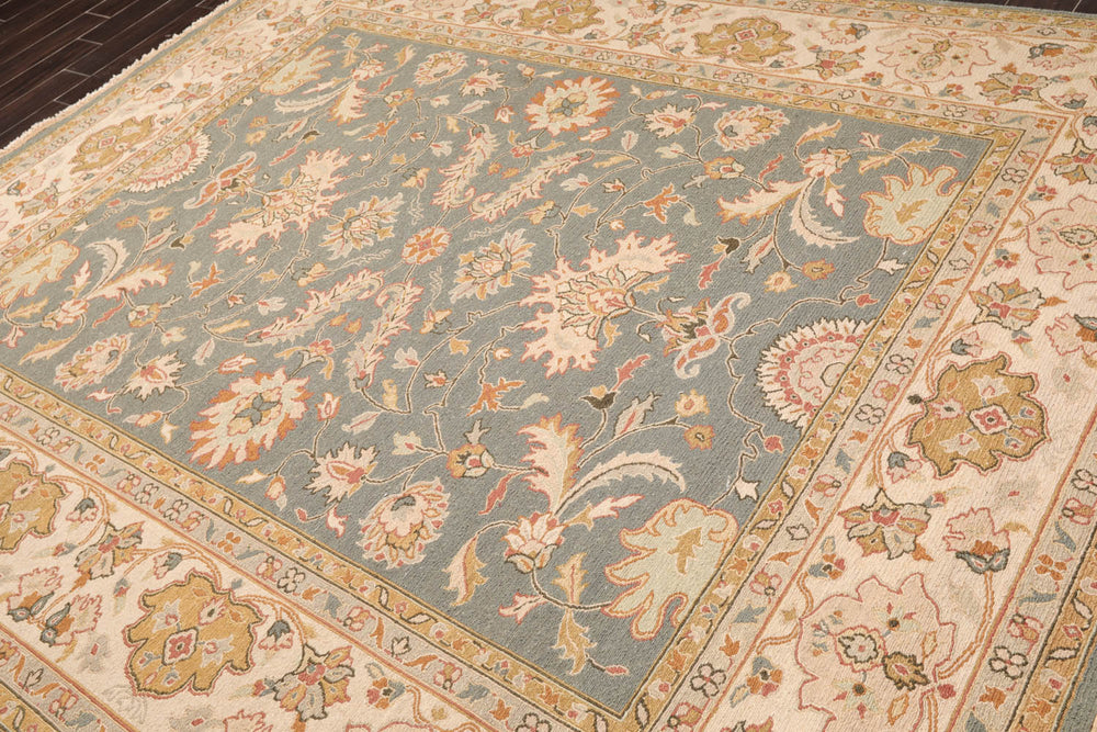 8x10 Slate, Beige, Taupe Color Hand Knotted Kashan 100% Wool Traditional Oriental Rug