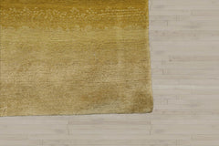 3x12 Olive, Green, Gold Color Hand Knotted Ombre 100% Wool Contemporary Oriental Rug