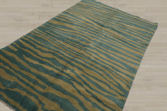 5x8 Turquoise, Mint, Color Hand Knotted 100% Wool Modern Oriental Rug