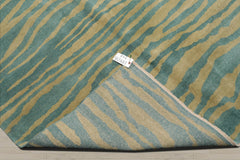 5x8 Turquoise, Mint, Color Hand Knotted 100% Wool Modern Oriental Rug
