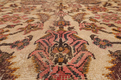 Palace Beige, Rust, Brown Color Hand Knotted Mahal 100% Wool Traditional Oriental Rug