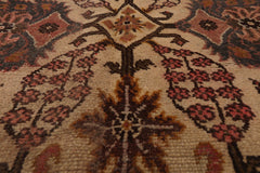 Palace Beige, Rust, Brown Color Hand Knotted Mahal 100% Wool Traditional Oriental Rug