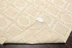 8x10 Beige, Sea Foam, Tan Color Hand Knotted 100% Wool Modern Oriental Rug