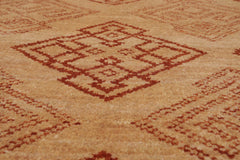 8x10 Tan, Caramel, Color Hand Knotted 100% Wool Transitional Oriental Rug