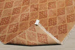 8x10 Tan, Caramel, Color Hand Knotted 100% Wool Transitional Oriental Rug