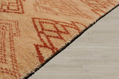 8x10 Tan, Caramel, Color Hand Knotted 100% Wool Transitional Oriental Rug