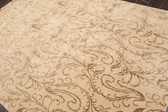 6x9 Beige, Brown, Color Hand Knotted 100% Wool Transitional Oriental Rug