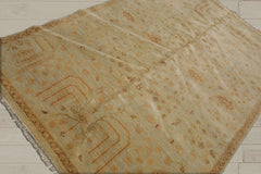 5x8 Moss, Gold, Brown Color Hand Knotted 100% Wool Transitional Oriental Rug