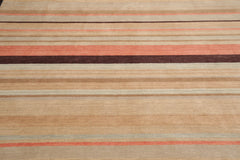 8x10 Beige, Tan, Coral Color Hand Knotted 100% Wool Modern Oriental Rug