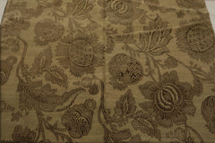 6x9 Olive Green, Moss, Color Hand Knotted Wool & Silk Transitional Oriental Rug