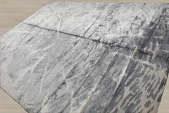 9x12 Tone on Tone Ash Gray, Ash Gray, Color Hand Knotted 100% Wool Modern Oriental Rug