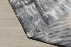 9x12 Tone on Tone Ash Gray, Ash Gray, Color Hand Knotted 100% Wool Modern Oriental Rug