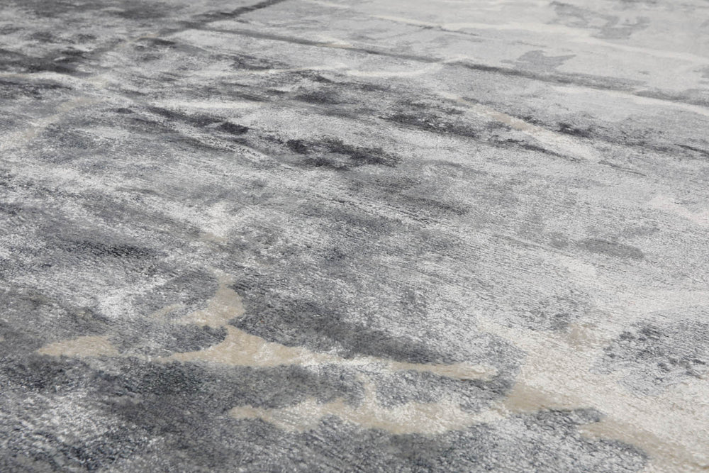 9x12 Tone on Tone Ash Gray, Ash Gray, Color Hand Knotted 100% Wool Modern Oriental Rug