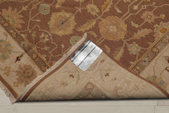6x9 Mocha, Beige, Aqua Color Hand Knotted 100% Wool Traditional Oriental Rug