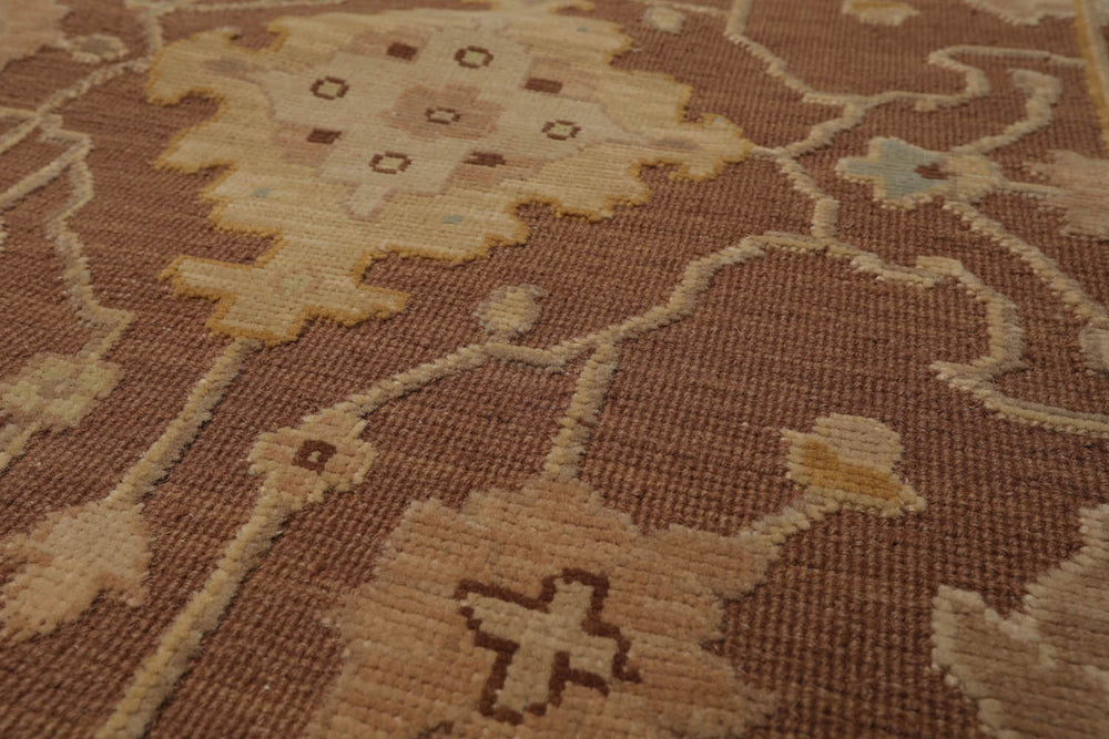 6x9 Mocha, Beige, Aqua Color Hand Knotted 100% Wool Traditional Oriental Rug
