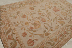 6x9 Beige, Tan, Light Gold Color Hand Knotted 100% Wool Traditional Oriental Rug