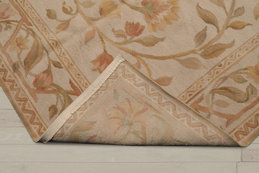 6x9 Beige, Tan, Light Gold Color Hand Knotted 100% Wool Traditional Oriental Rug