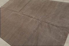6x9 Tone on Tone Taupe, , Color Hand Knotted Wool & Silk Modern Oriental Rug