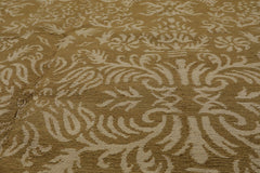 6x9 Brown, Light Gold, Color Hand Knotted Wool & Silk Transitional Oriental Rug
