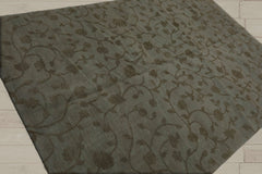 6x9 Gray, Green, Color Hand Knotted 100% Wool Transitional Oriental Rug