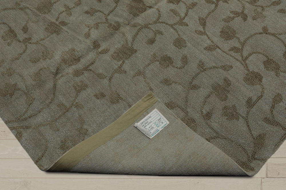 6x9 Gray, Green, Color Hand Knotted 100% Wool Transitional Oriental Rug