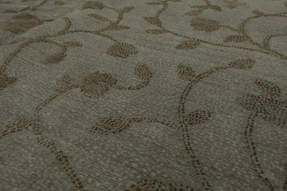 6x9 Gray, Green, Color Hand Knotted 100% Wool Transitional Oriental Rug