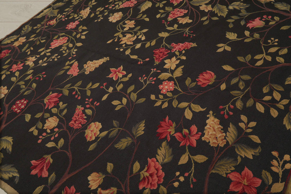 8x10 Dark Green, Lime, Rose Color Hand Knotted 100% Wool Traditional Oriental Rug