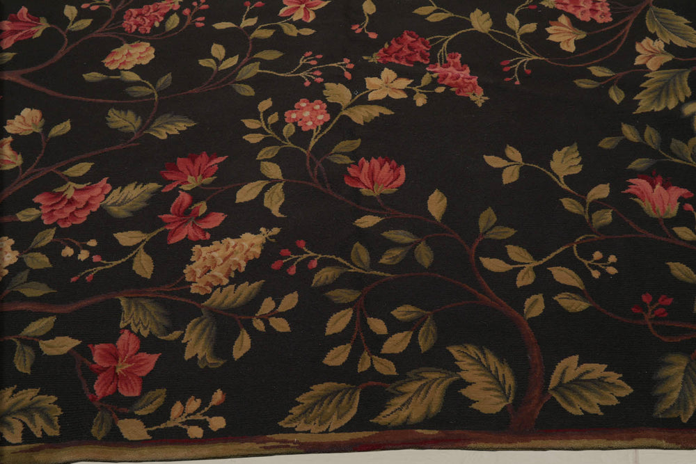 8x10 Dark Green, Lime, Rose Color Hand Knotted 100% Wool Traditional Oriental Rug