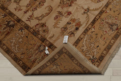 8x10 Beige, Caramel, Brown Color Hand Knotted Turkish Oushak 100% Wool Traditional Oriental Rug