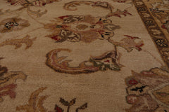 8x10 Beige, Caramel, Brown Color Hand Knotted Turkish Oushak 100% Wool Traditional Oriental Rug