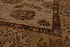 8x10 Beige, Caramel, Brown Color Hand Knotted Turkish Oushak 100% Wool Traditional Oriental Rug